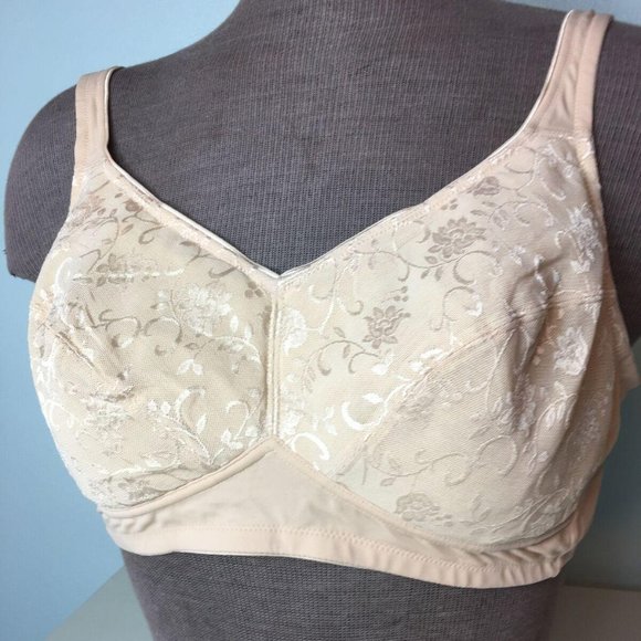 Classique #737 Mastectomy Bra 42A Beige Floral - Picture 1 of 10